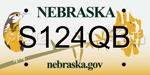 S124QB Nebraska License Plate