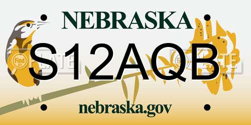 S12AQB Nebraska License Plate