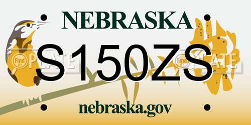 S150ZS Nebraska License Plate