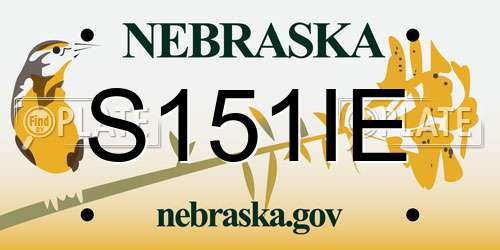 S151IE Nebraska License Plate
