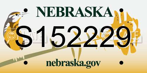 S152229 Nebraska License Plate