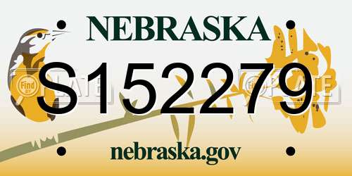 S152279 Nebraska License Plate