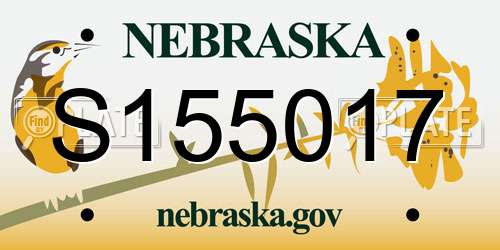 S155017 Nebraska License Plate