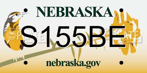S155BE Nebraska License Plate