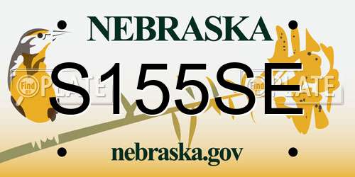 S155SE Nebraska License Plate