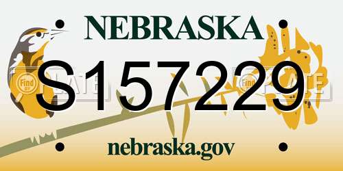 S157229 Nebraska License Plate