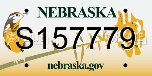 S157779 Nebraska License Plate