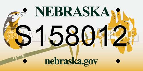 S158012 Nebraska License Plate