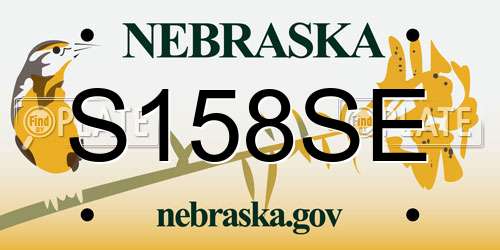 S158SE Nebraska License Plate