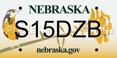 S15DZB Nebraska License Plate