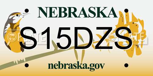 S15DZS Nebraska License Plate