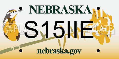 S15IIE Nebraska License Plate