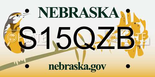 S15QZB Nebraska License Plate
