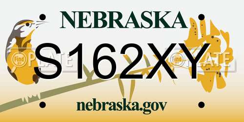 S162XY Nebraska License Plate