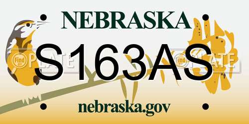 S163AS Nebraska License Plate