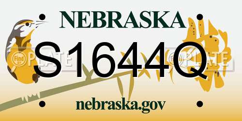 S1644Q Nebraska License Plate