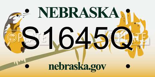 S1645Q Nebraska License Plate