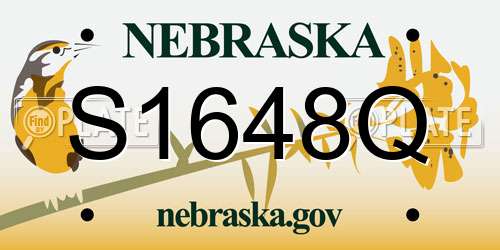 S1648Q Nebraska License Plate