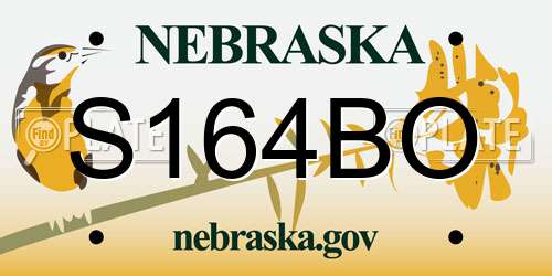 S164BO Nebraska License Plate