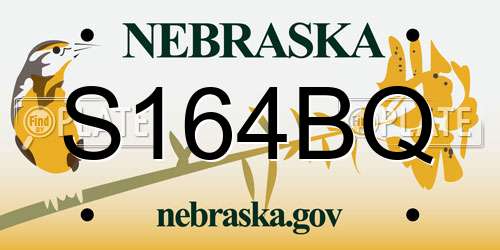 S164BQ Nebraska License Plate