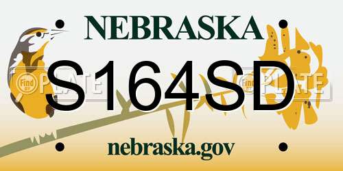 S164SD Nebraska License Plate
