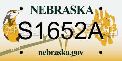 S1652A Nebraska License Plate
