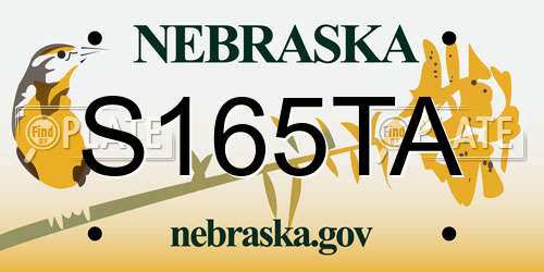 S165TA Nebraska License Plate
