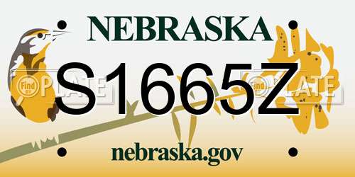 S1665Z Nebraska License Plate