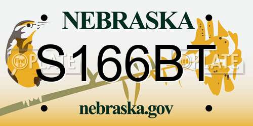 S166BT Nebraska License Plate