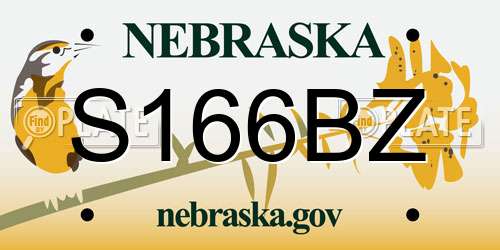 S166BZ Nebraska License Plate
