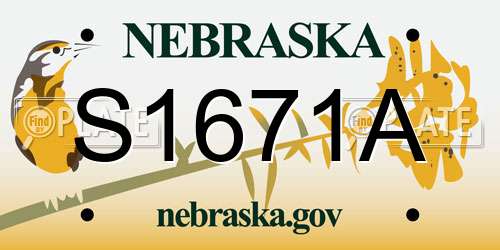 S1671A Nebraska License Plate