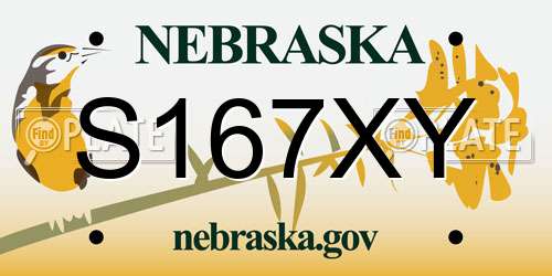 S167XY Nebraska License Plate