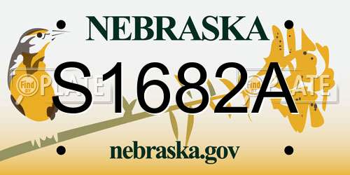 S1682A Nebraska License Plate