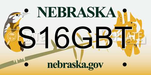 S16GBT Nebraska License Plate