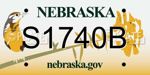 S1740B Nebraska License Plate