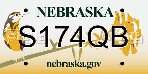 S174QB Nebraska License Plate