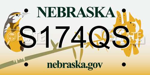 S174QS Nebraska License Plate