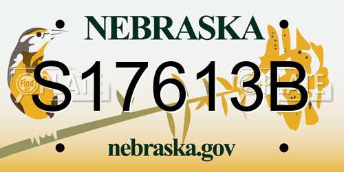 S17613B Nebraska License Plate