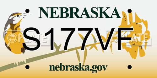 S177VF Nebraska License Plate