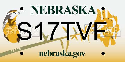 S17TVF Nebraska License Plate