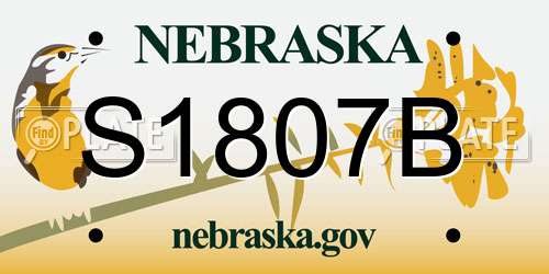 S1807B Nebraska License Plate