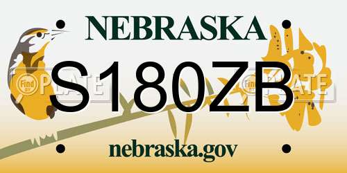 S180ZB Nebraska License Plate