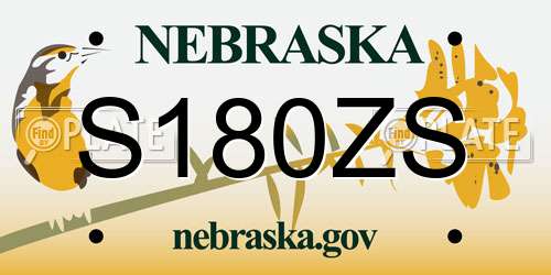 S180ZS Nebraska License Plate