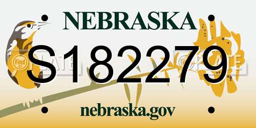 S182279 Nebraska License Plate