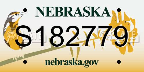 S182779 Nebraska License Plate