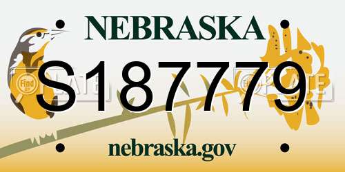 S187779 Nebraska License Plate