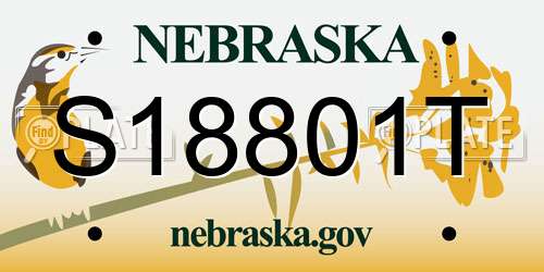S18801T Nebraska License Plate