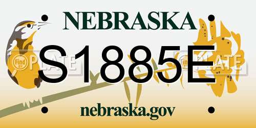 S1885E Nebraska License Plate