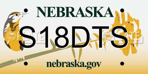 S18DTS Nebraska License Plate