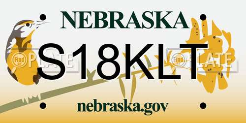 S18KLT Nebraska License Plate